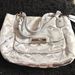 Silver coach handbag
